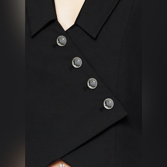 Disturbia Moonage Asymmetric Waistcoat in Black Size US 4 / UK 8 - Picture 3 of 7